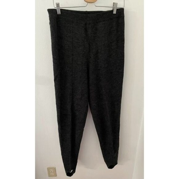 EUC Vintage SK & Company Womens Wool Charcoal Gray Stirrup Stretch Leggings - Picture 1 of 6